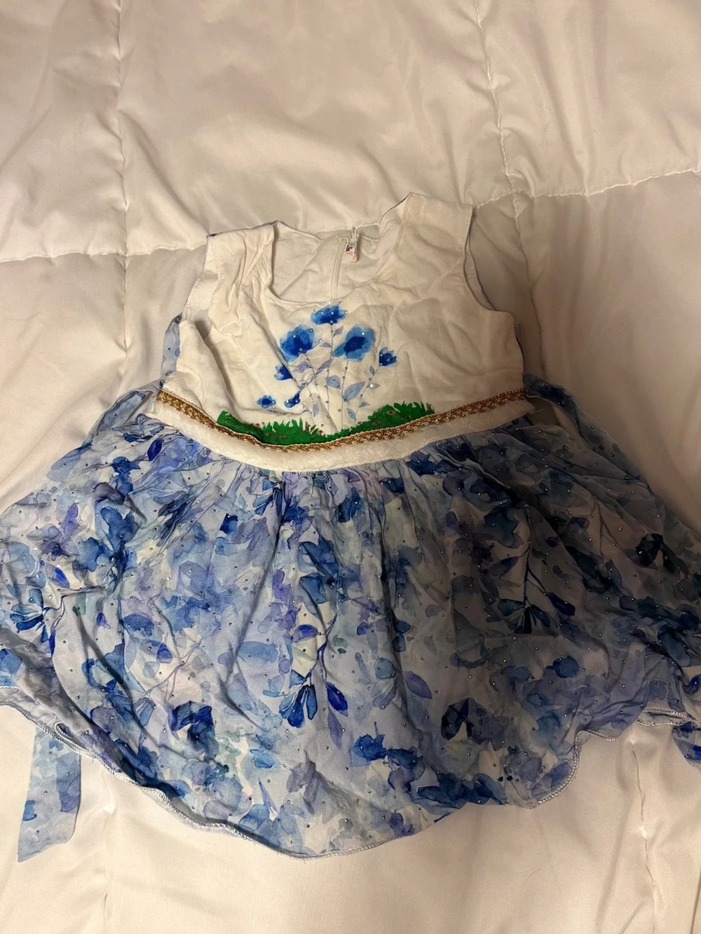Kids Floral & Tie-Dye Top Bundle - Blue, White, Purple, Cream
